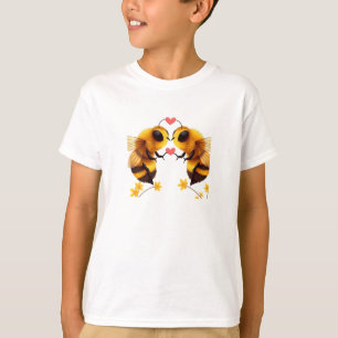 Camiseta ABELHAS EM CRIANÇAS AMIGAS Camisa-T Básica