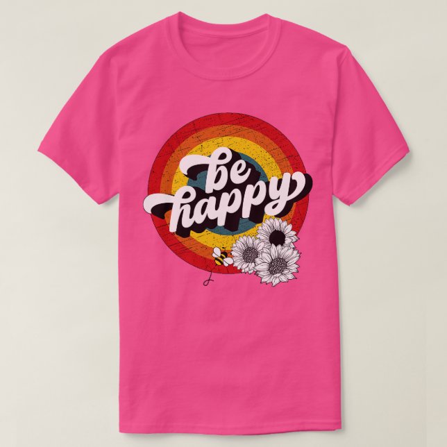 Camiseta Abelhas Em Uma Quitação Feliz De Girassol (Frente do Design)