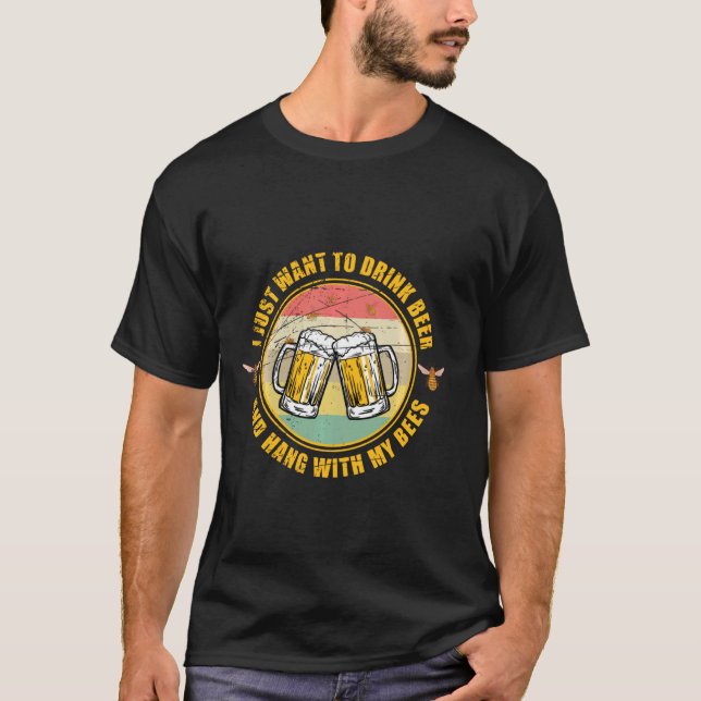 Camiseta Abelhas Engraçadas, Aquecedores De Cerveja (Frente)
