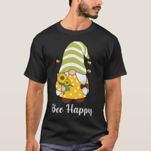 Camiseta Abelhas Feliz Gnomo Primavera Sunflower