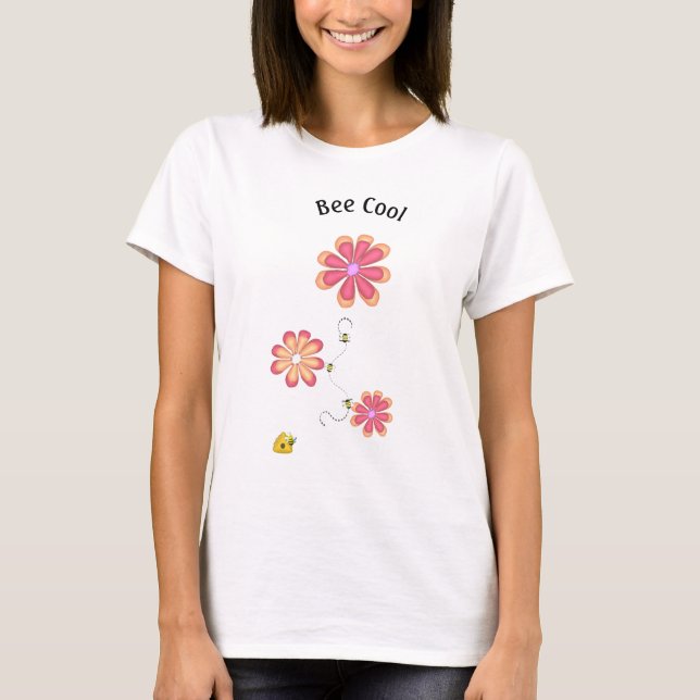 Camiseta Abelhas Legal com Flores 3D (Frente)