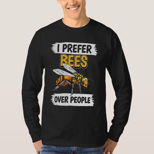 Camiseta Abelhas Mencionam Abelhas De Mel Eu Prefiro Abelha (Frente)