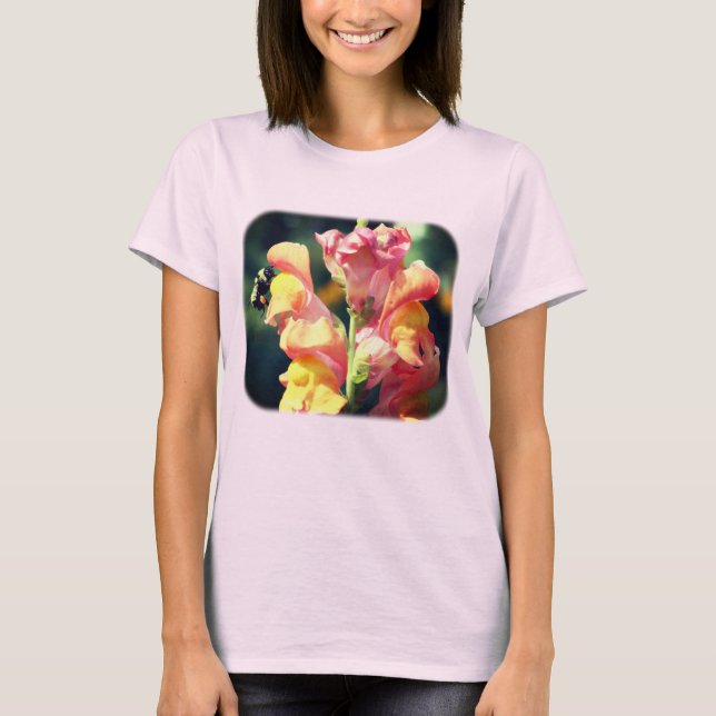 Camiseta Abelhas Na Natureza Da Flor Do Snapdragon  (Frente)