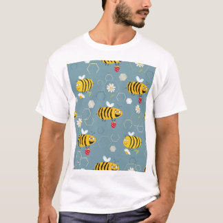 Camiseta Abelhas Polinizantes, Cena de Jardim Flor.
