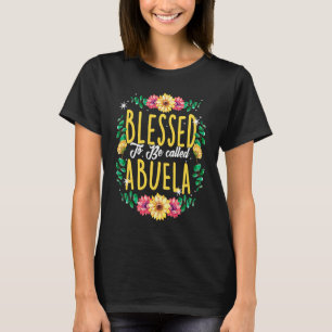 Camiseta Abençoada A Ser Chamada Abuela Flores Vovó Mãe
