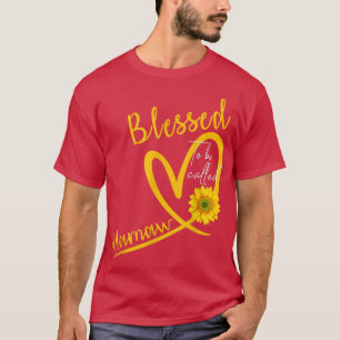 Camiseta Abençoada A Ser Chamada Mamaw Heart Mothers Sunflo