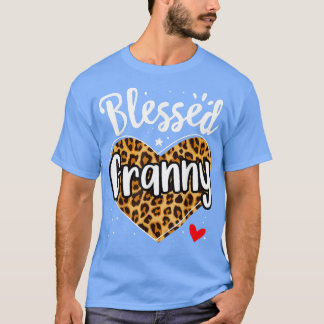 Camiseta Abençoada Avó Leopard Imprima Nana Gra Dia de as m