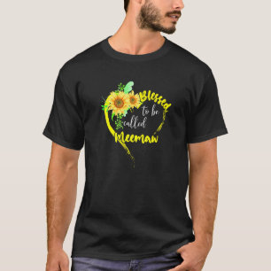 Camiseta Abençoada, Chamada Meemaw Sunflower Meemaw Mothe