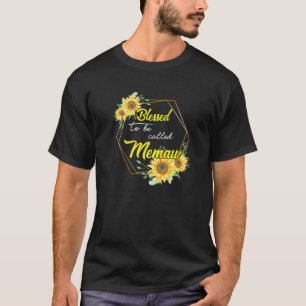 Camiseta Abençoada, Chamada Memaw Sunflower Memaw Mães