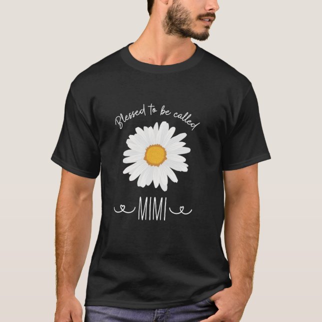 Camiseta Abençoada, chamada Mimi Cute Daisy Flower Mãe (Frente)