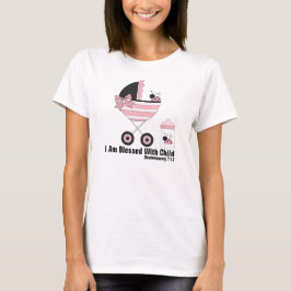Camiseta Abençoada com a Camiseta-T de Maternidade Feminina