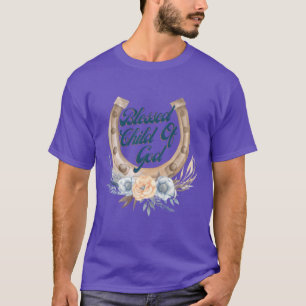 Camiseta Abençoada Criança de Deus Sapato de Cavalo