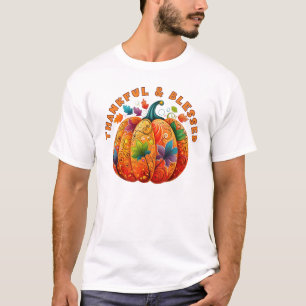Camiseta Abençoada e agradecida Bomba de outono