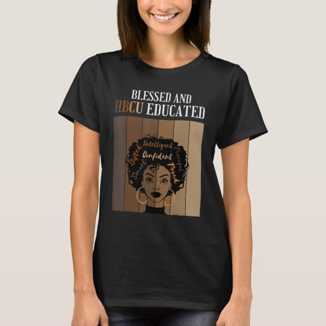 Camiseta Abençoada E Educada Universidade Histórica de Blac (Frente)