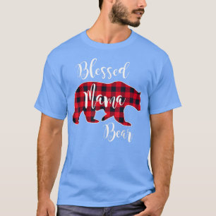 Camiseta Abençoada Mãe Bear Buffalo Verificar Padrão de Xad