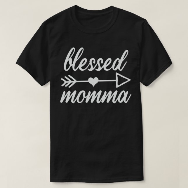 Camiseta Abençoada Mãe Família Dia de Ação de Graças Mãe Mã (Frente do Design)