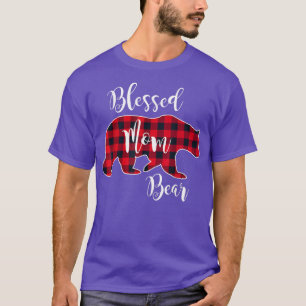 Camiseta Abençoada Mãe Urso Buffalo Verificar Padrão De Xad