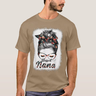 Camiseta Abençoada Nana Messy Bun Women Felz pascoa, Mãe