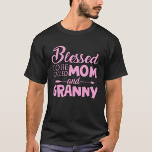 Camiseta Abençoada Por Ser Chamada Mãe E Avó Motheru2019s D