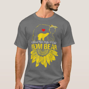 Camiseta Abençoada Por Ser Chamada Mãe Urso Girassol Presen