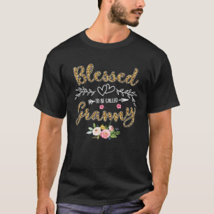 Camiseta Abençoada Por Ser Chamada Vovó Estampa de Leopard