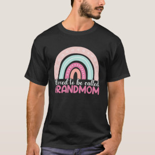 Camiseta Abençoada Seja Chamada Avó Rainbow Abençoada Mãe