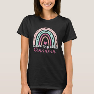 Camiseta Abençoada Seja Chamada Avó Rainbow Mãe Vovó W