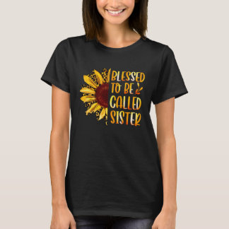 Camiseta Abençoada Seja Chamada Irmã Gira Girassol