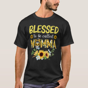 Camiseta Abençoada Seja Chamada Mãe Girassóis Caivota Mãe