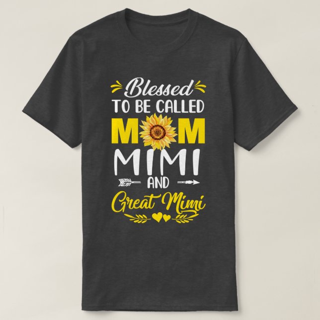 Camiseta Abençoada Seja Chamada Mãe Mimi Excelente Mimi Mãe (Frente do Design)