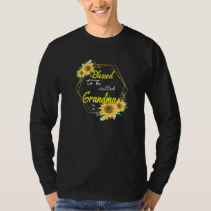 Camiseta Abençoada Seja Chamada Vovó Girassol Vovó Mot