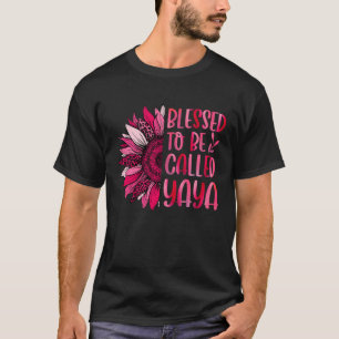 Camiseta Abençoada Seja Chamada Yaya Cute Floral Women Mãe