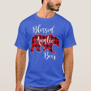 Camiseta Abençoada Tia Bear Buffalo Verificar Padrão De Xad