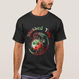 Camiseta Abençoada Yule Tie Dye Moon Sun Winter Solstice Ba
