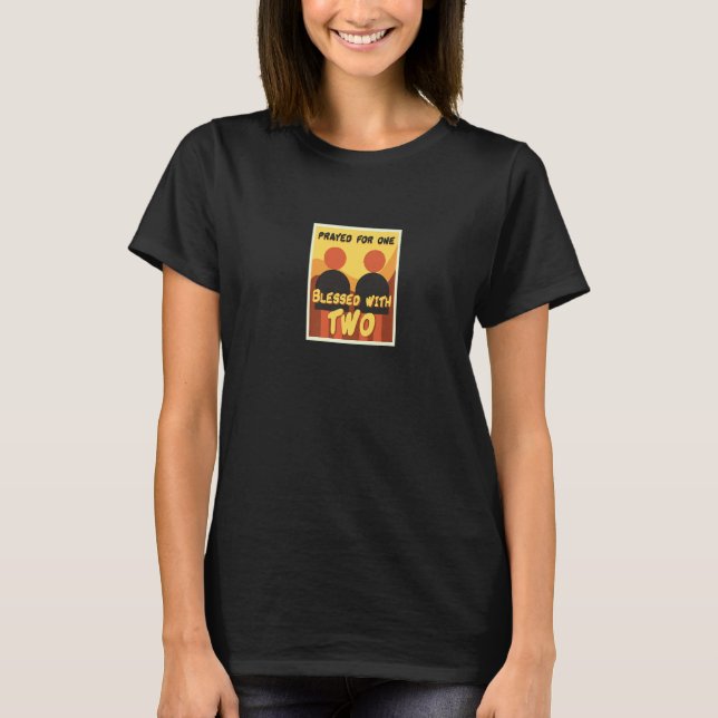 Camiseta Abençoado Com Gêmeos Grávidos Mamãe Gravidez (Frente)