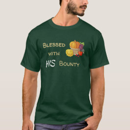 Camiseta Abençoado Com Sua Abundância Ação de Graças Cristã