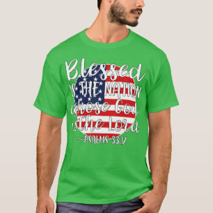 Camiseta Abençoado É A Nação Cujo Deus É O Senhor