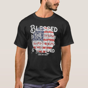 Camiseta Abençoado É A Nação Cujo Deus É O Senhor Tribl