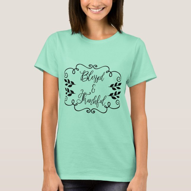 Camiseta Abençoado e agradecido (Frente)