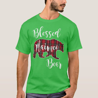 Camiseta Abençoado Maimeo Bear Red Tartan Xadrez Divertida 