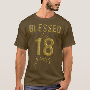 Camiseta Abençoado por 18 anos 18 anos Natal de aniversário