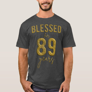 Camiseta Abençoado por 89 anos 89 anos Natal de aniversário
