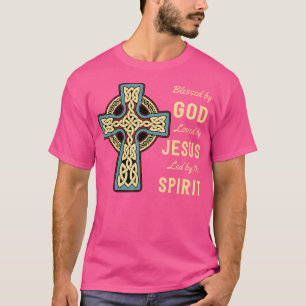 Camiseta Abençoado Por Deus Amado Por Jesus Celtic Cross Ch