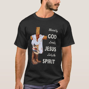 Camiseta Abençoado Por Deus - Amado Por Jesus, Cowboy Crist