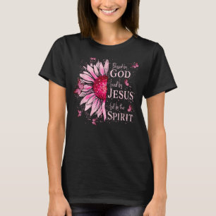 Camiseta Abençoado Por Deus - Amado Por Jesus Girassol Rosa