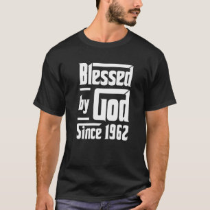 Camiseta Abençoado por Deus desde 1962, 60º aniversário, cr