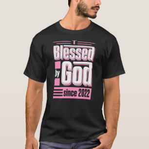 Camiseta Abençoado Por Deus Desde 2022, Christian Themed Bi