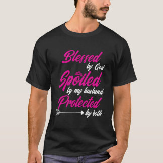 Camiseta Abençoado Por Deus Mimada Pelo Meu Marido Protegid