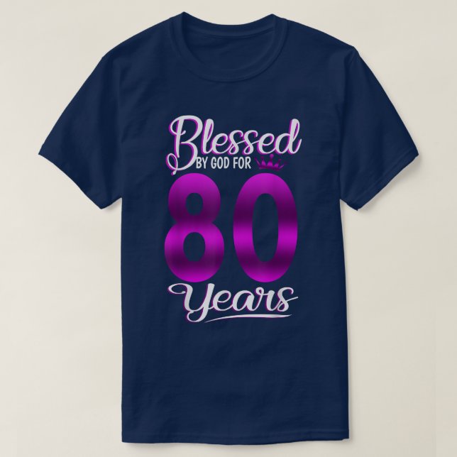 Camiseta Abençoado por Deus pelo presente de aniversário de (Frente do Design)