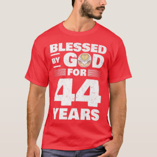 Camiseta Abençoado Por Deus Por 44 Anos44 Prêmio de Anivers